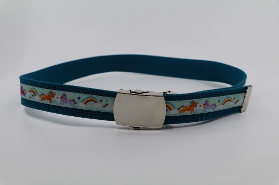 Bild von Kindergurt Einhörner mit Regenbogen mint