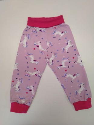 Bild von Pumphose Gr. 86 Jersey Einhorn auf altrosa
