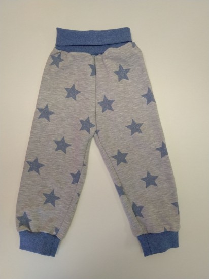 Bild von Pumphose Gr. 92 Sweat Sterne blau auf grau