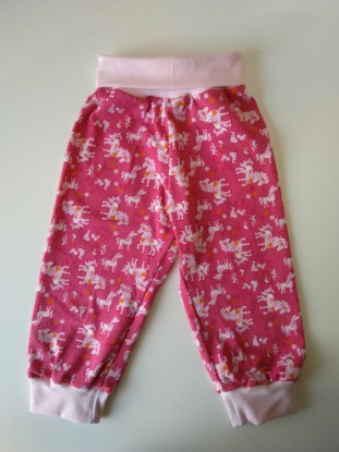 Bild von Pumphose Gr. 56 Jersey rosa Pferd auf pink