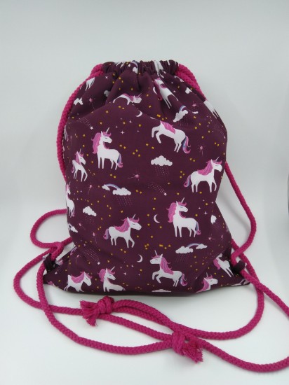 Bild von  Turnsack Softshell Einhorn weinrot